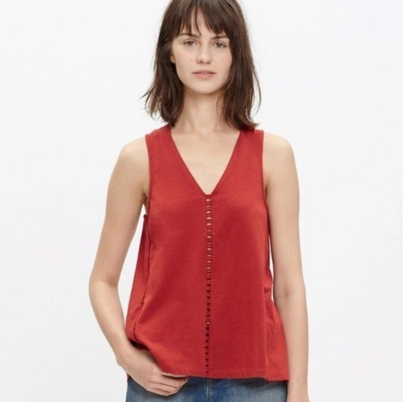 🌸 Madewell | Red Jersey‎ Swing Tank XS - Picture 1 of 10